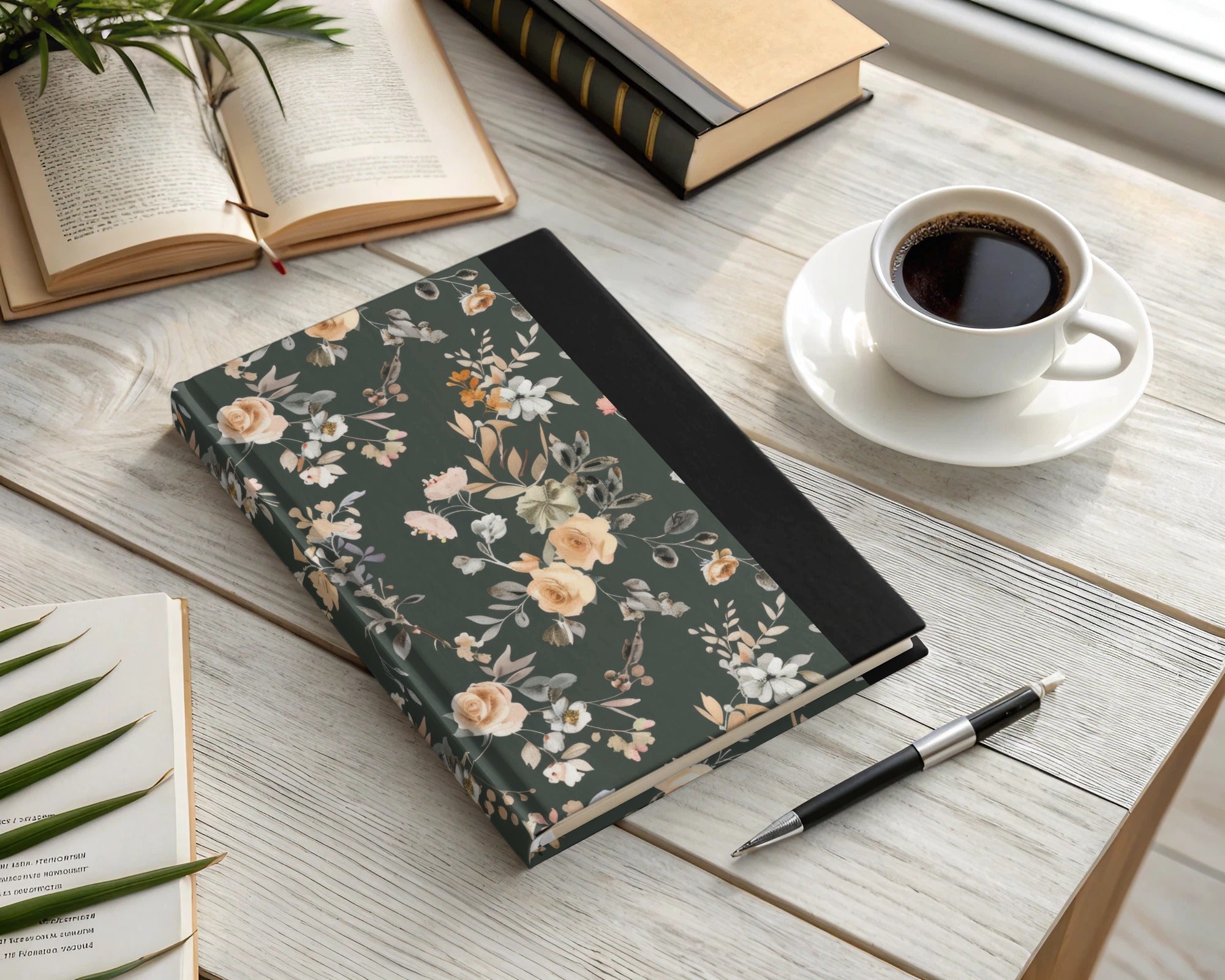 Elegant Floral Design Hardcover Journal for Everyday Notes