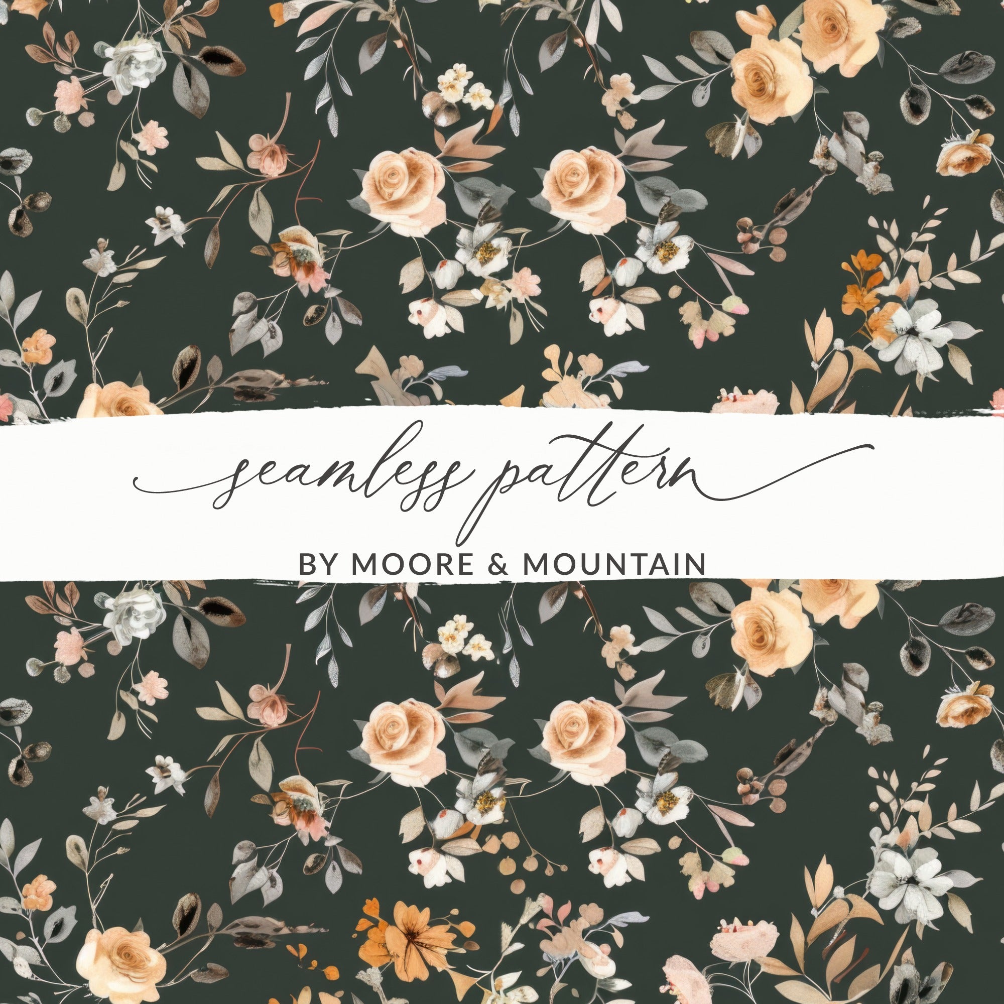 Elegant Floral Seamless Pattern by Moore & Mountain