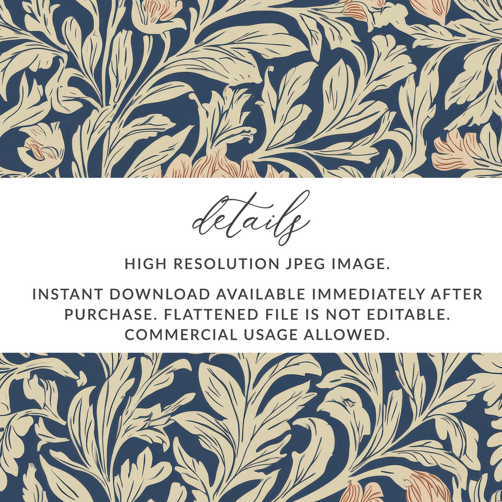 Dark William Morris Larkspur Print Floral Pattern - Moore and Mountain