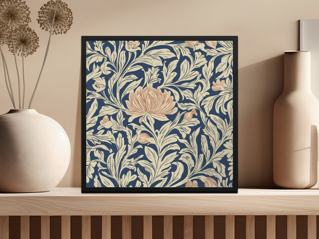 Dark William Morris Larkspur Print Floral Pattern - Moore and Mountain