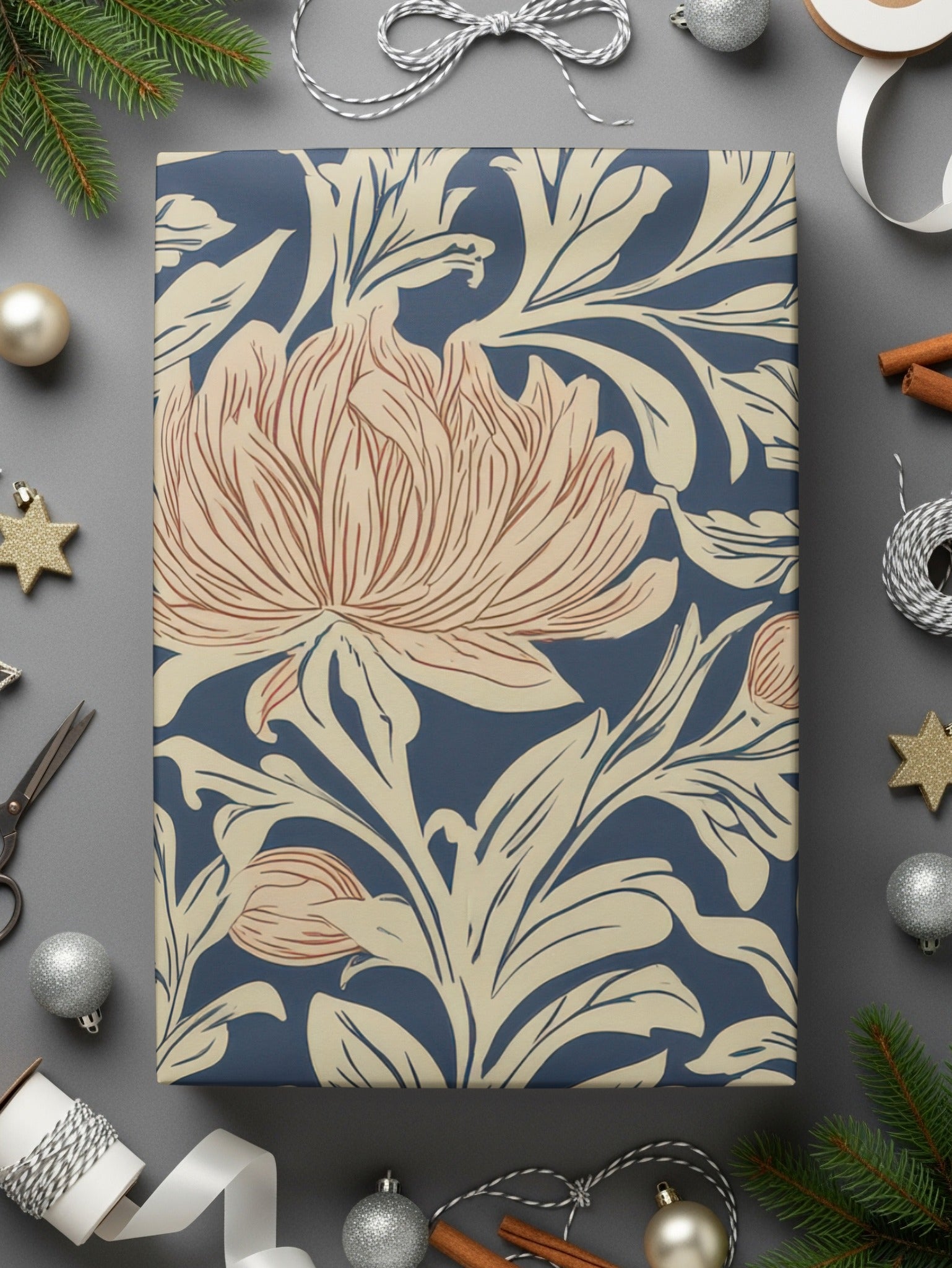 Dark William Morris Larkspur Print Floral Pattern - Moore and Mountain