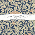 Dark William Morris Larkspur Print Floral Pattern - Moore and Mountain