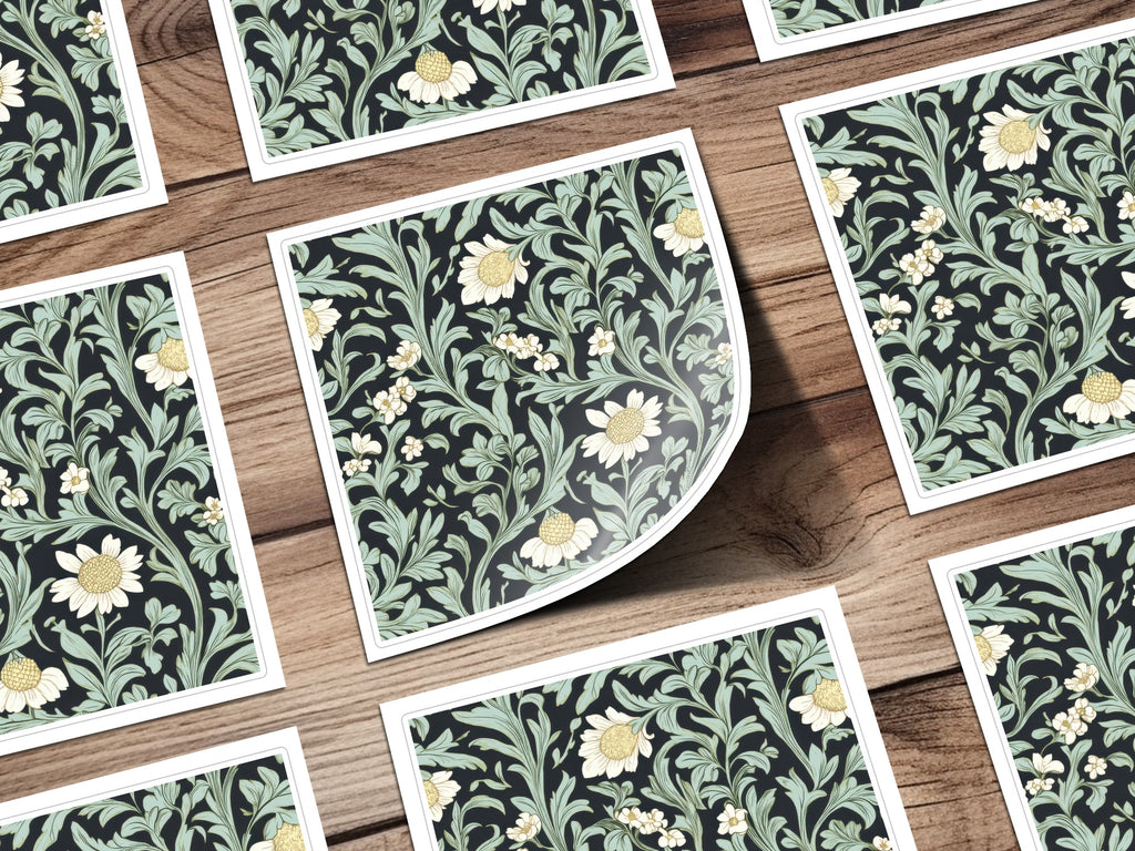 Dark William Morris Larkspur Print Seamless Background Digital - Moore and Mountain
