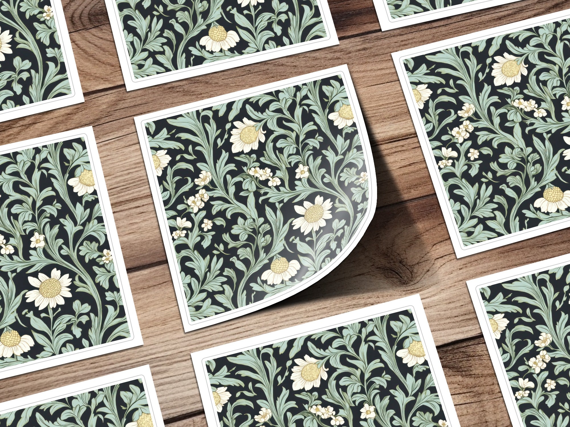 Dark William Morris Larkspur Print Seamless Background Digital - Moore and Mountain