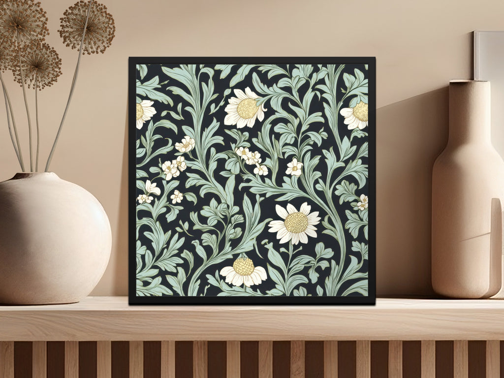 Dark William Morris Larkspur Print Seamless Background Digital - Moore and Mountain