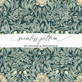 Dark William Morris Seamless Pattern Background For Commercial Use - Moore and Mountain