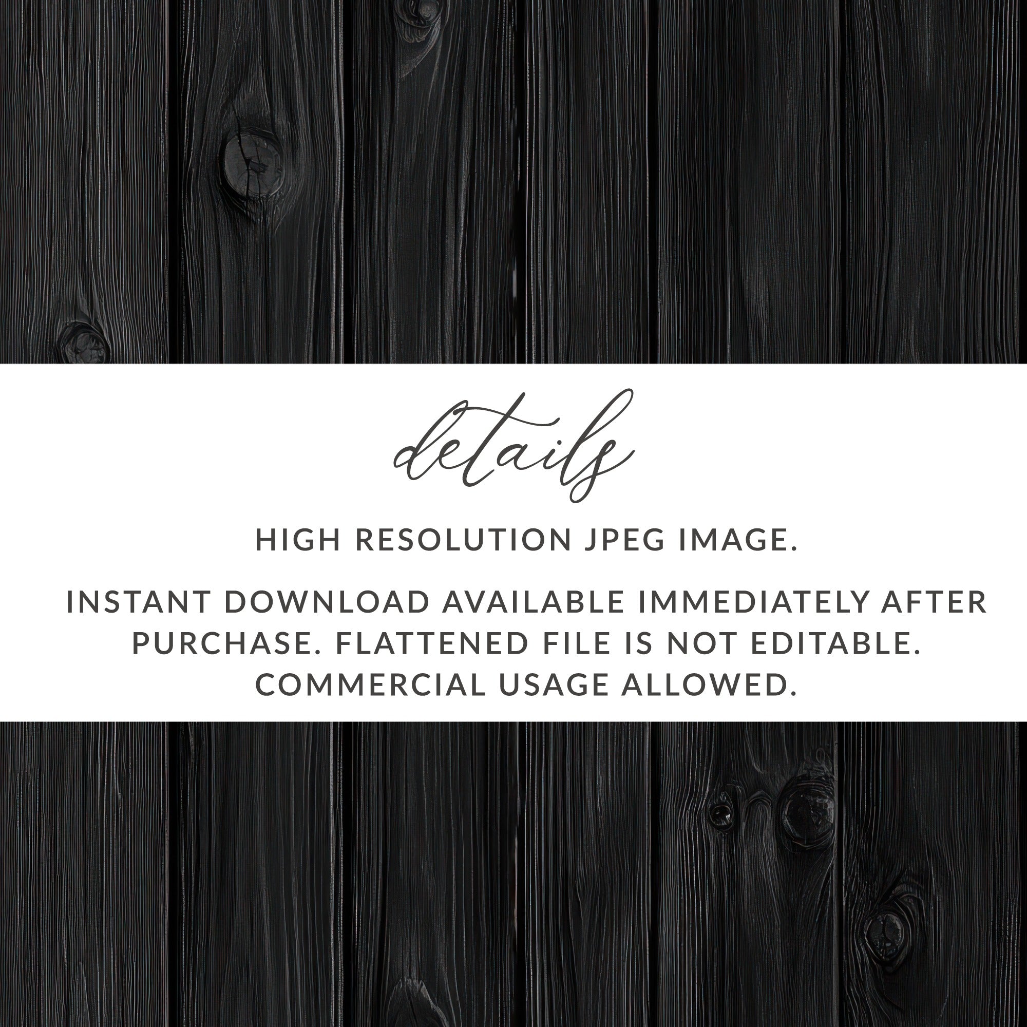 High Resolution Black Wood JPEG Instant Download Image