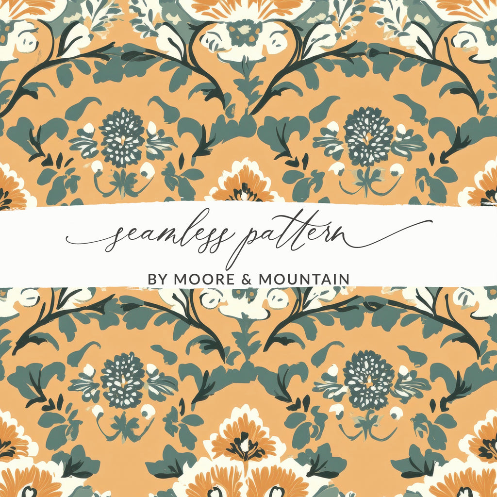 Decorative Floral Chintz Seamless Pattern for Interiors - Moore and Mountain