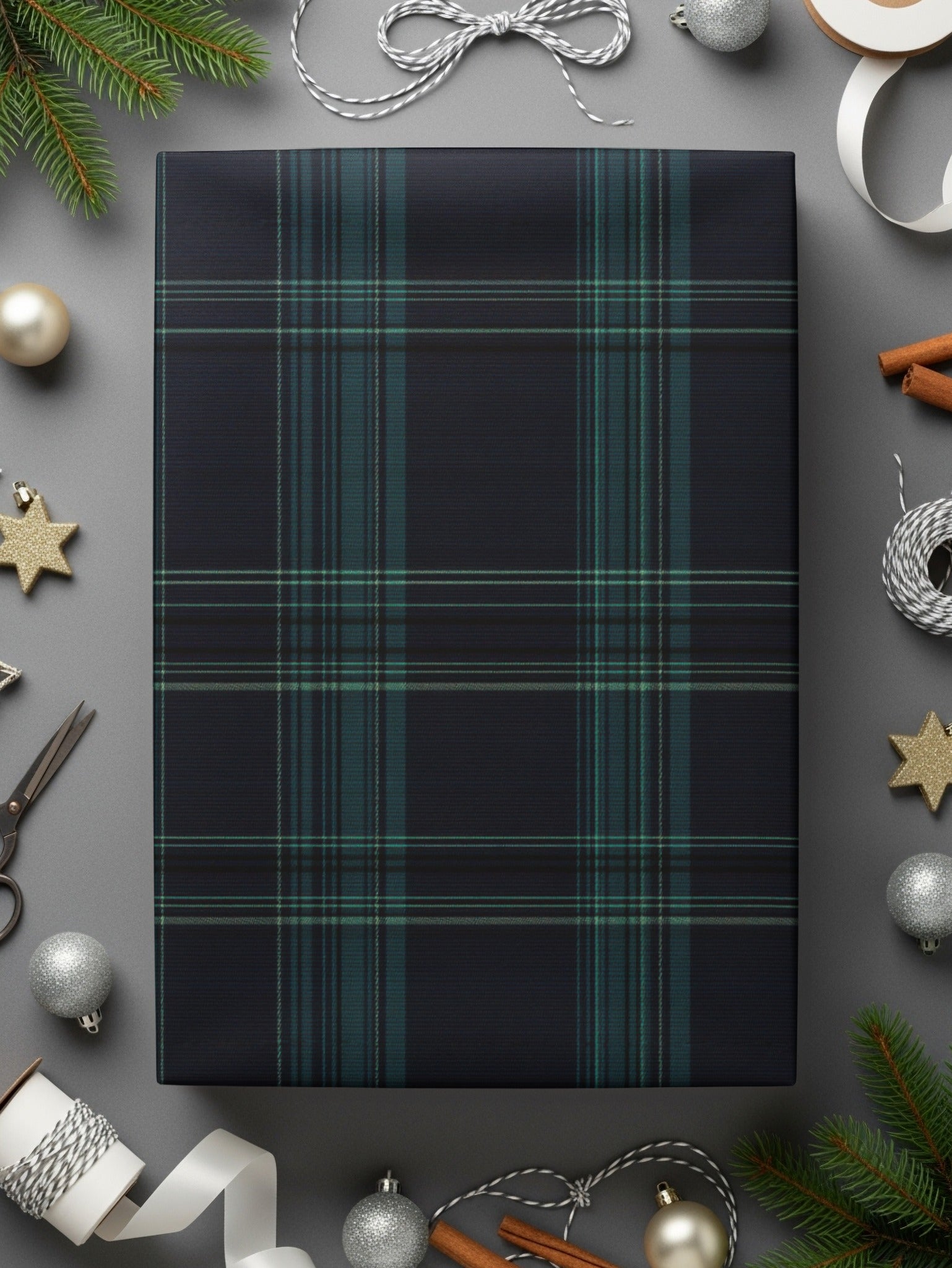 Deep Navy Plaid Pattern Design Scottish Tartan Background - Moore and Mountain