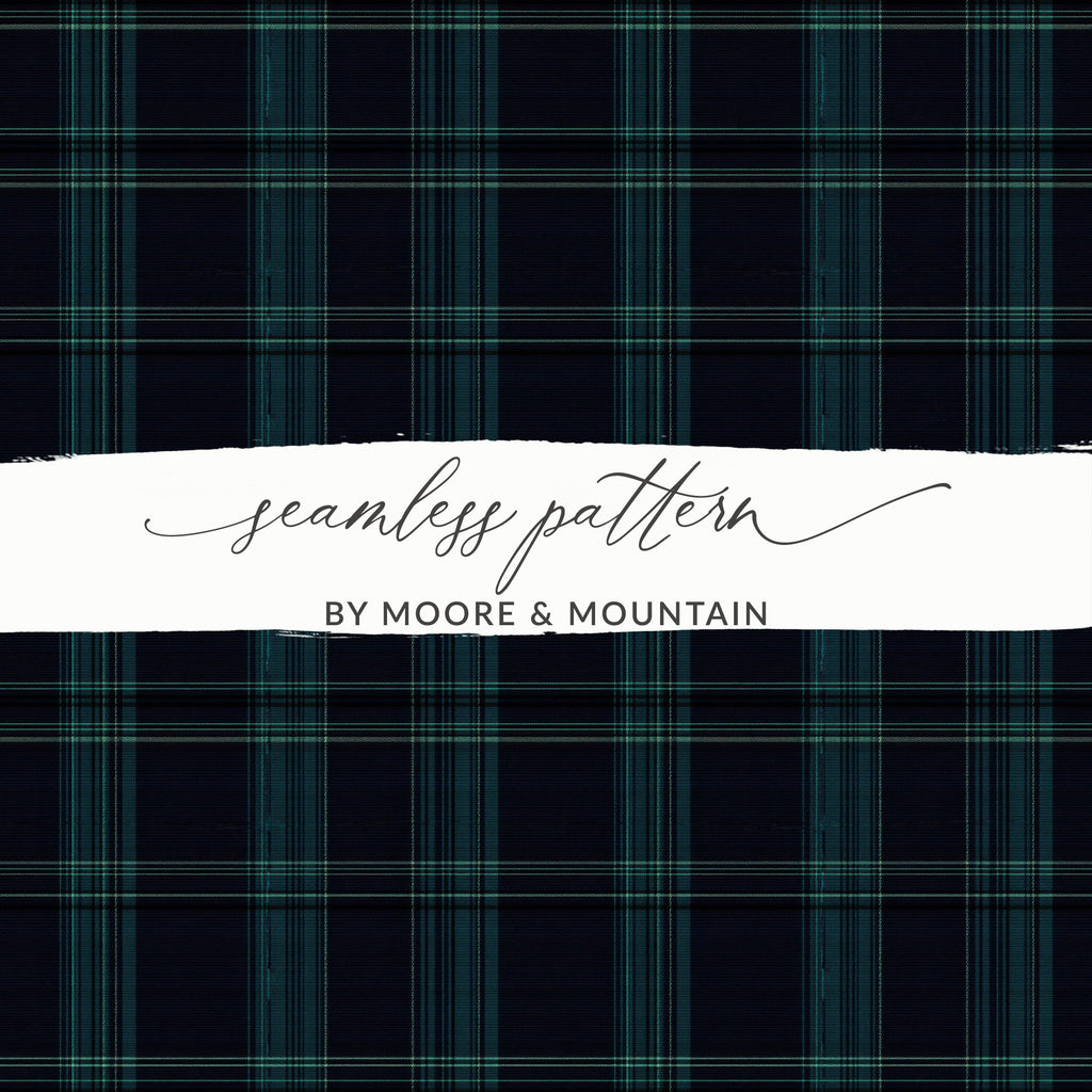 Deep Navy Plaid Pattern Design Scottish Tartan Background - Moore and Mountain