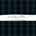 Deep Navy Plaid Pattern Design Scottish Tartan Background - Moore and Mountain