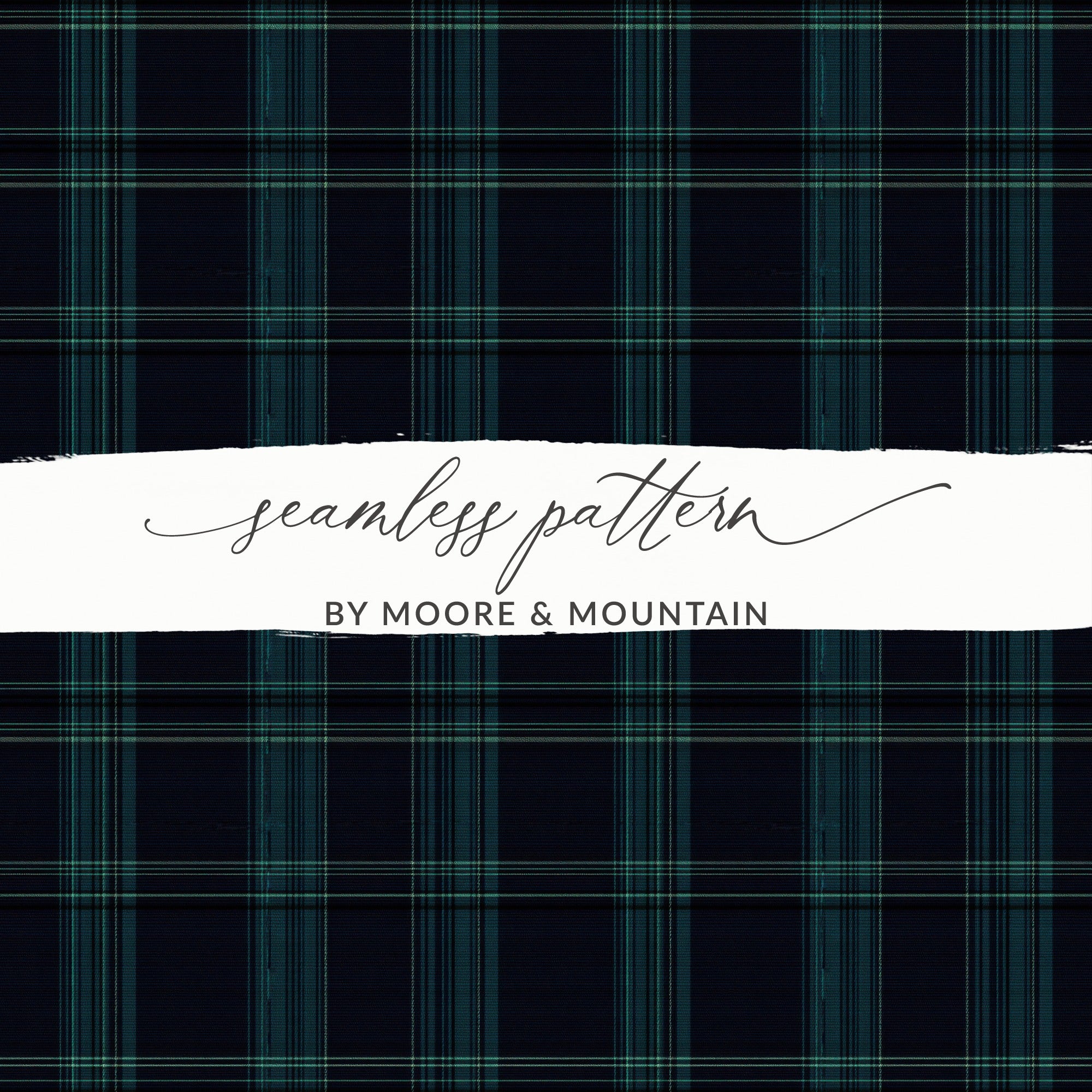 Deep Navy Plaid Pattern Design Scottish Tartan Background - Moore and Mountain
