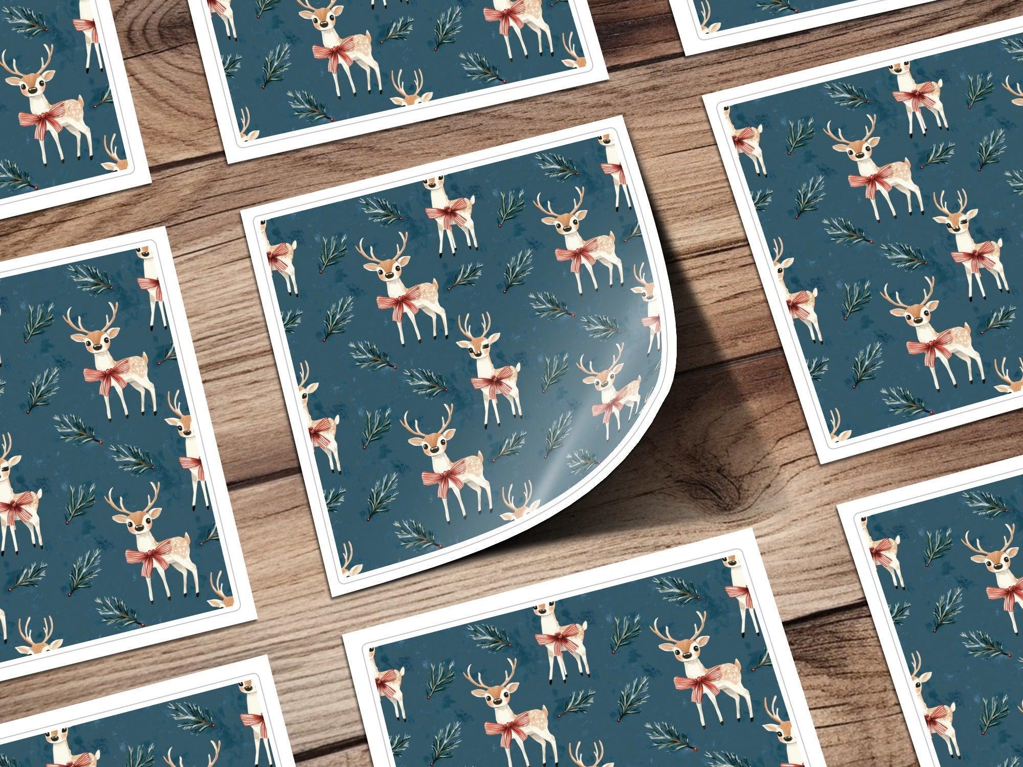 Deer Seamless Pattern, Christmas Digital Paper, Winter Holiday Design, Festive Background, Scrapbook Paper, Cute Reindeer Pattern, 12x12 - Moore and Mountain