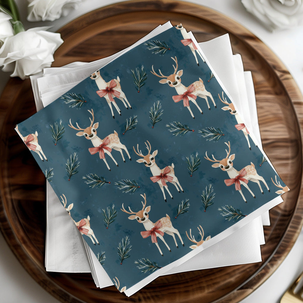 Deer Seamless Pattern, Christmas Digital Paper, Winter Holiday Design, Festive Background, Scrapbook Paper, Cute Reindeer Pattern, 12x12 - Moore and Mountain