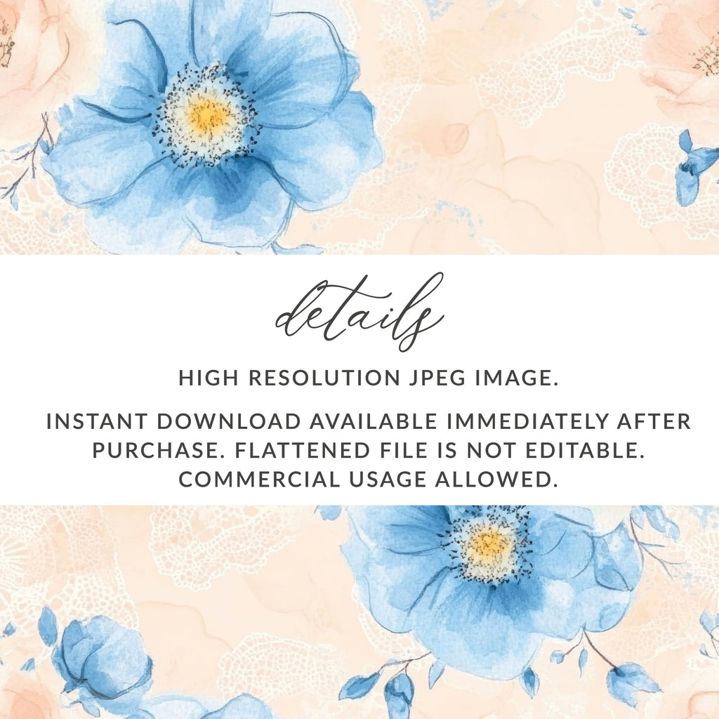 Delicate Floral Watercolor Seamless Grandmillennial Digital - Moore and Mountain