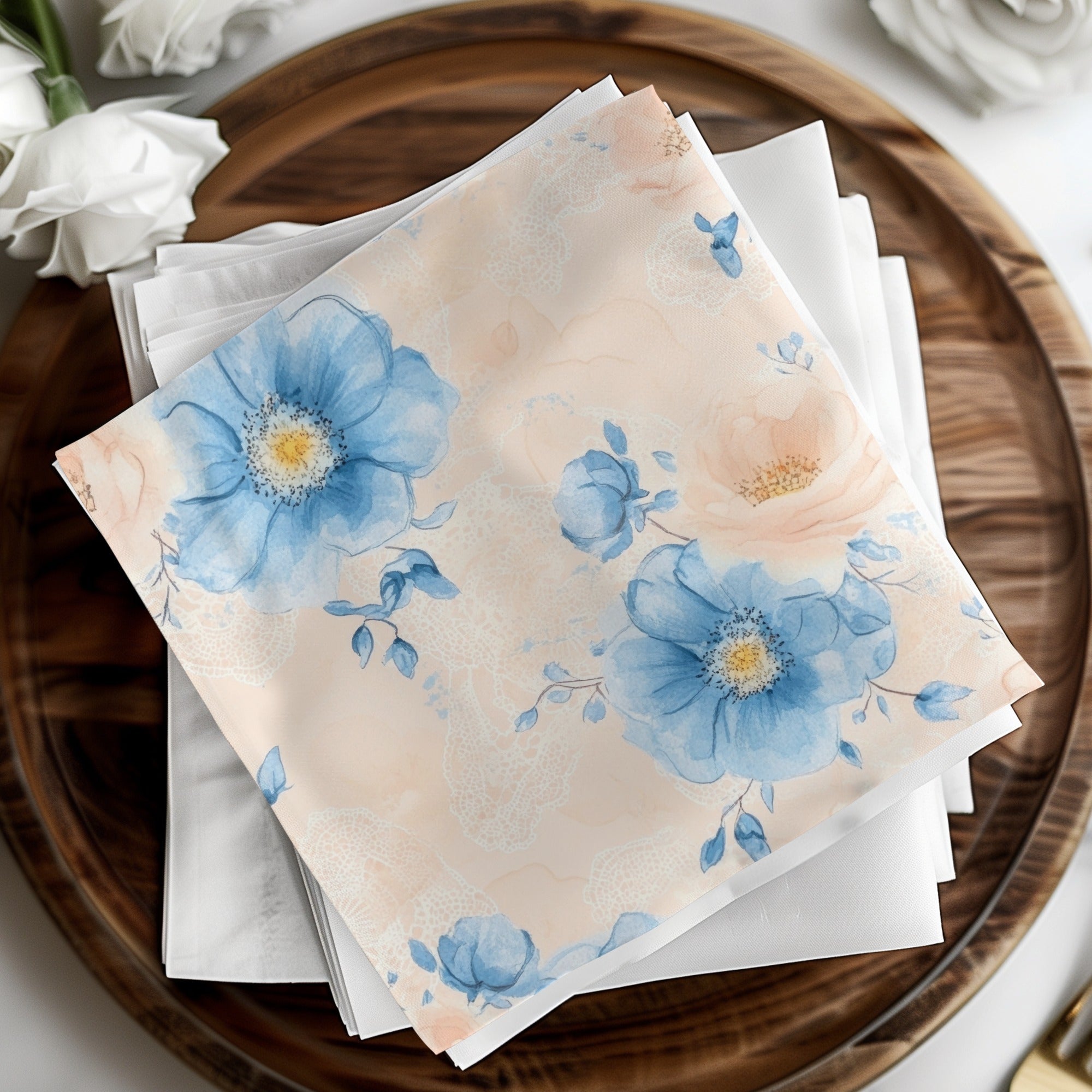 Delicate Floral Watercolor Seamless Grandmillennial Digital - Moore and Mountain