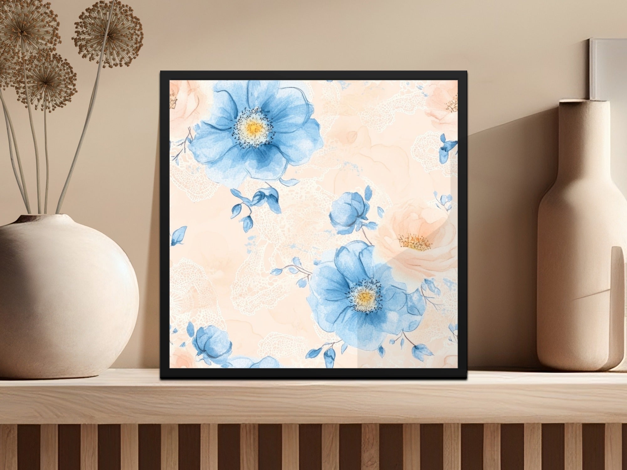 Delicate Floral Watercolor Seamless Grandmillennial Digital - Moore and Mountain