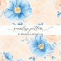 Delicate Floral Watercolor Seamless Grandmillennial Digital - Moore and Mountain