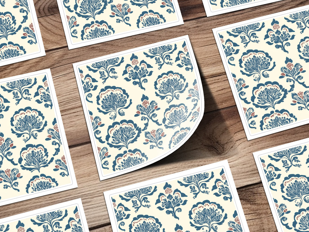 Delicate Indigo Flower Seamless Pattern Background Print - Moore and Mountain