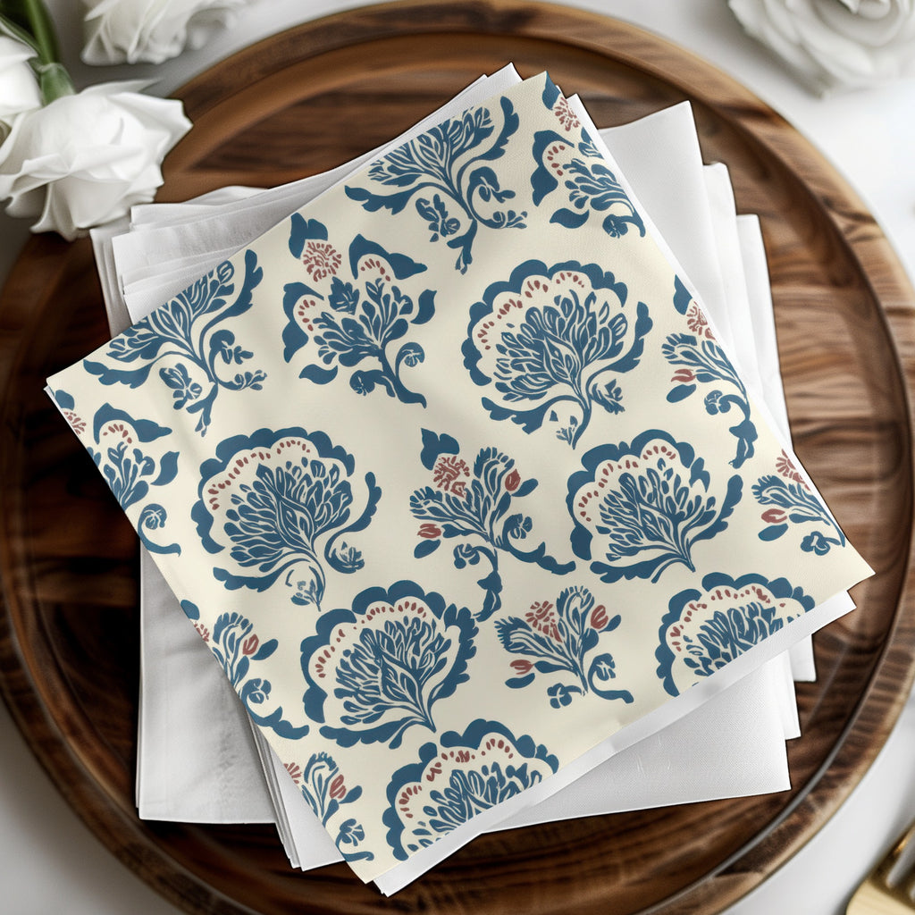 Delicate Indigo Flower Seamless Pattern Background Print - Moore and Mountain