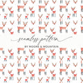 Delightful Reindeer Seamless Pattern Illustration Design Digital, Winter Pattern Seamless Deer - Moore and Mountain