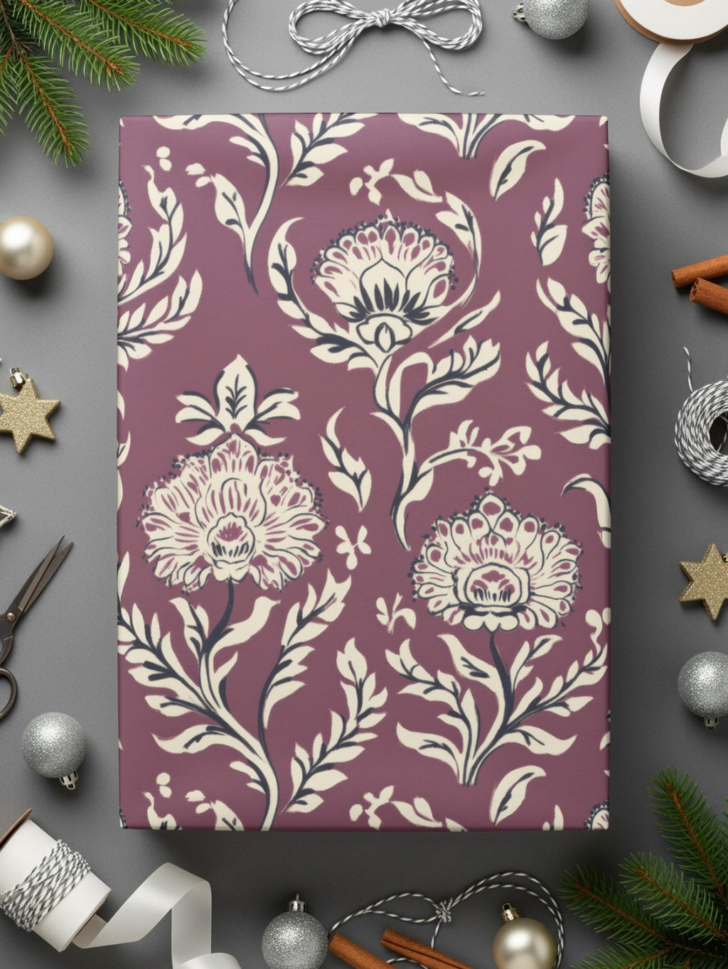 Detailed Floral Vine Pattern Kalamkari Style Design Seamless Pattern - Moore and Mountain