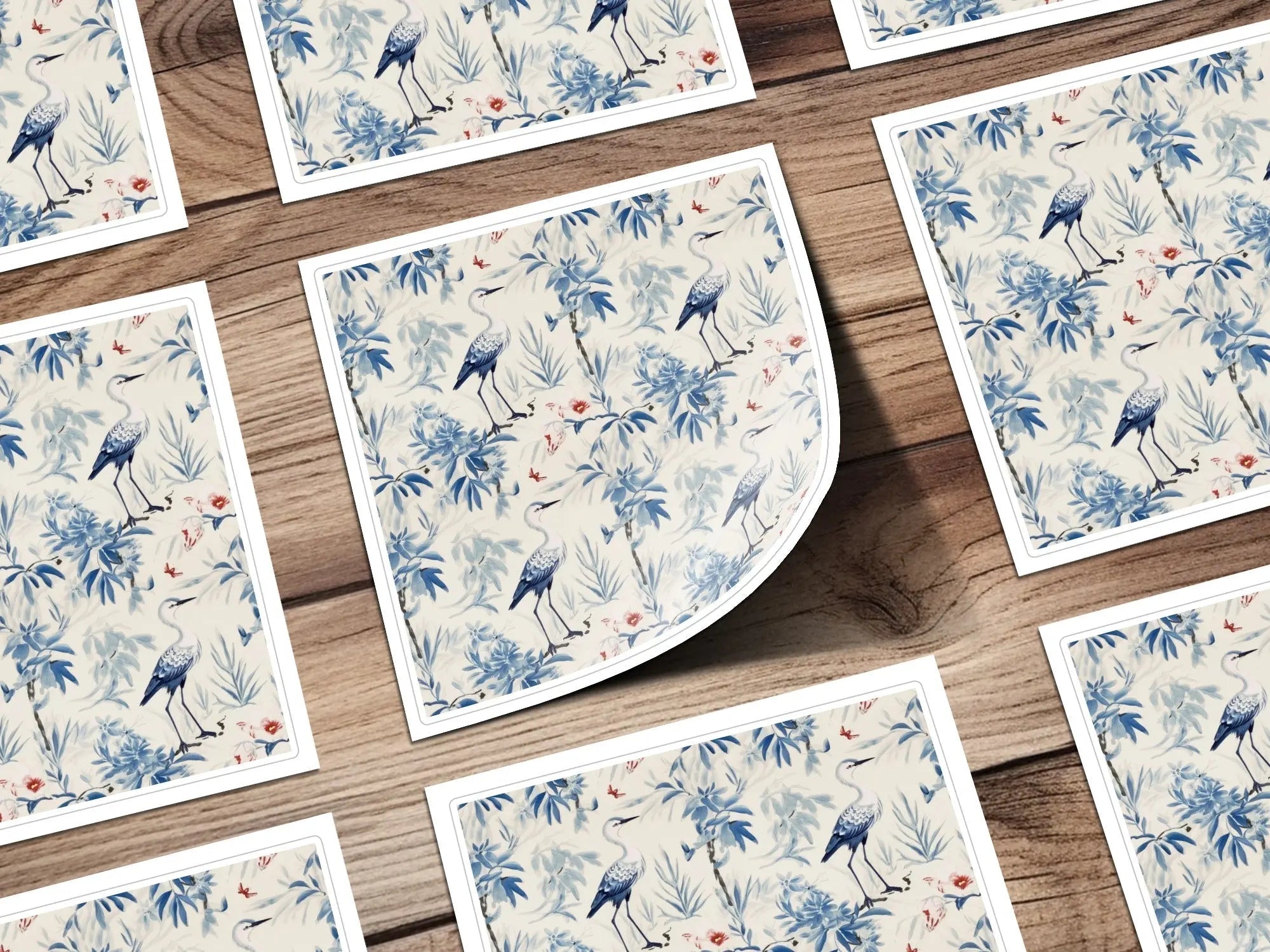 Digital Bird Pattern, Blue Floral Image, Seamless File, Tileable Background, Repeating Pattern, Scrapbook Paper, Digital Download - Moore and Mountain