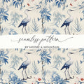 Digital Bird Pattern, Blue Floral Image, Seamless File, Tileable Background, Repeating Pattern, Scrapbook Paper, Digital Download - Moore and Mountain