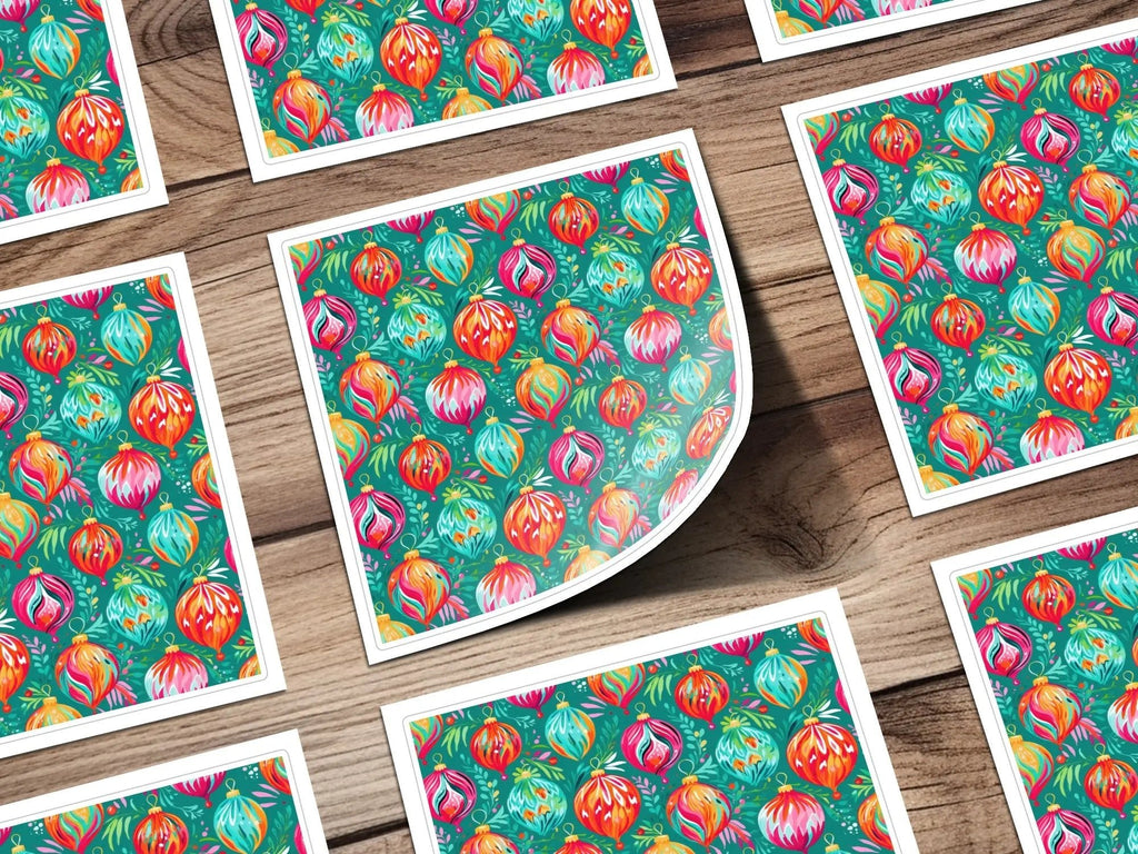 Digital Christmas Bauble Pattern, Seamless Ornament Design, Festive Digital Paper, Holiday Repeat Pattern, Xmas Scrapbook, Digital Download - Moore and Mountain