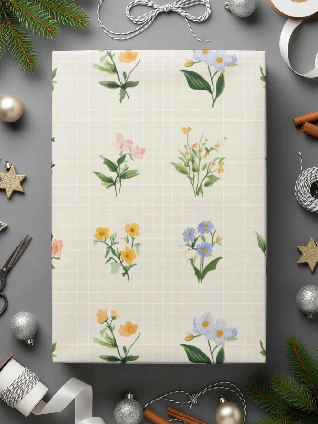 Digital Floral Clipart, Watercolor Flower Illustration, Seamless Pattern Tile, Scrapbook Paper, Digital Paper, Flower Design, Digital wrapping paper with floral pattern.