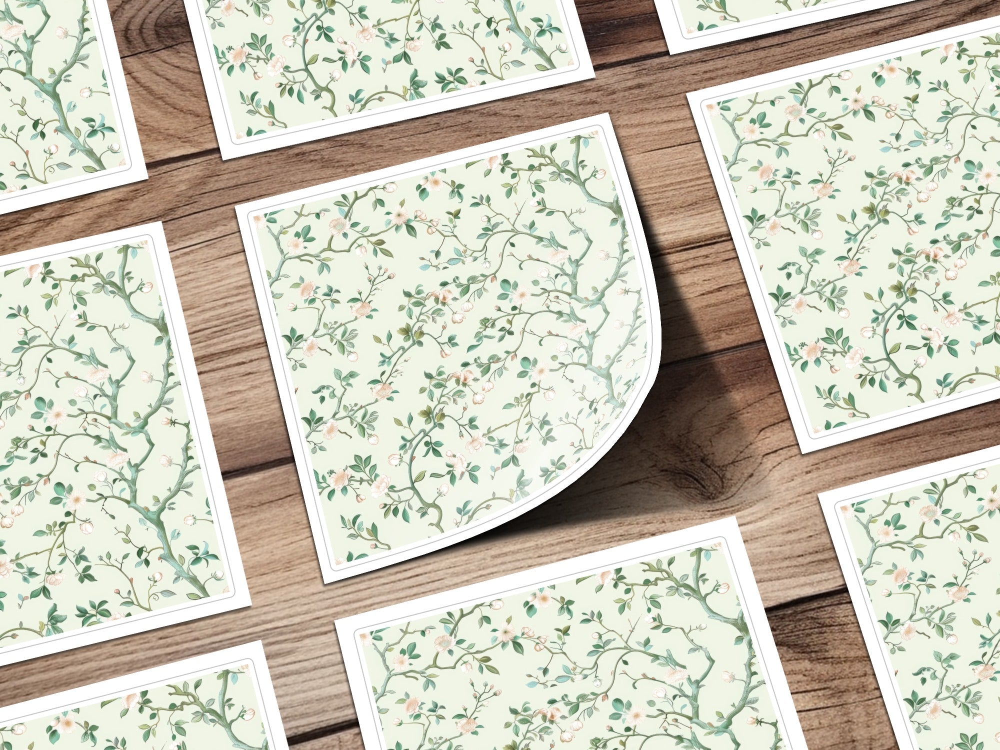 Digital Floral Pattern, Seamless Blossom Design, Chinoiserie Style, Flower Wallpaper, Printable Fabric Pattern, Floral Digital Paper - Moore and Mountain