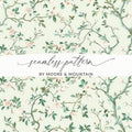 Digital Floral Pattern, Seamless Blossom Design, Chinoiserie Style, Flower Wallpaper, Printable Fabric Pattern, Floral Digital Paper - Moore and Mountain
