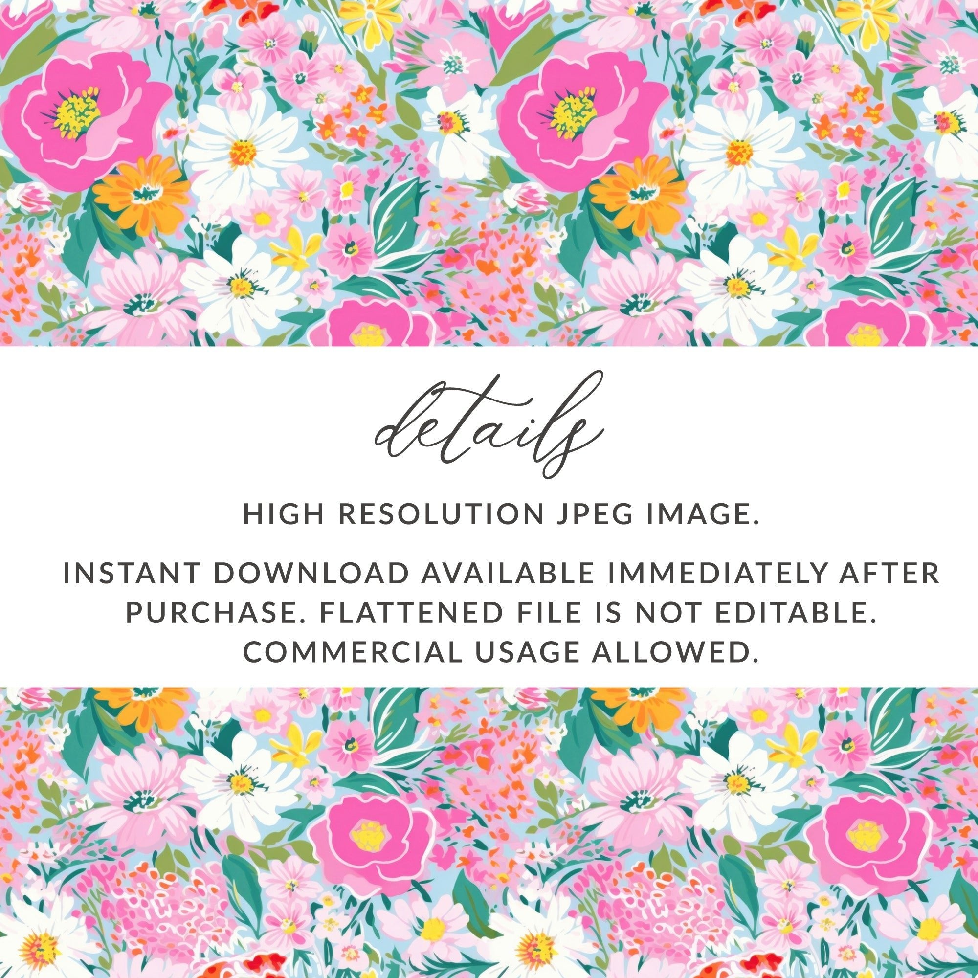 Digital Floral Seamless Pattern, Pink Flowers Design, Flower Print, Digital Paper Pack, Seamless Design for Fabric, Digital Download - Moore and Mountain