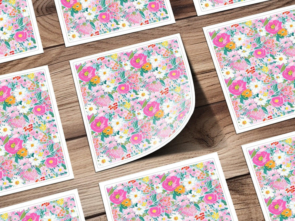 Digital Floral Seamless Pattern, Pink Flowers Design, Flower Print, Digital Paper Pack, Seamless Design for Fabric, Digital Download - Moore and Mountain