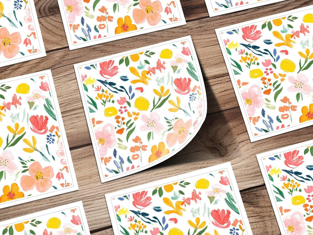 Digital Floral Seamless Pattern, Watercolor Flowers, Repeat Pattern, Fabric Design, Printable Paper, Scrapbooking, Spring Florals - Moore and Mountain