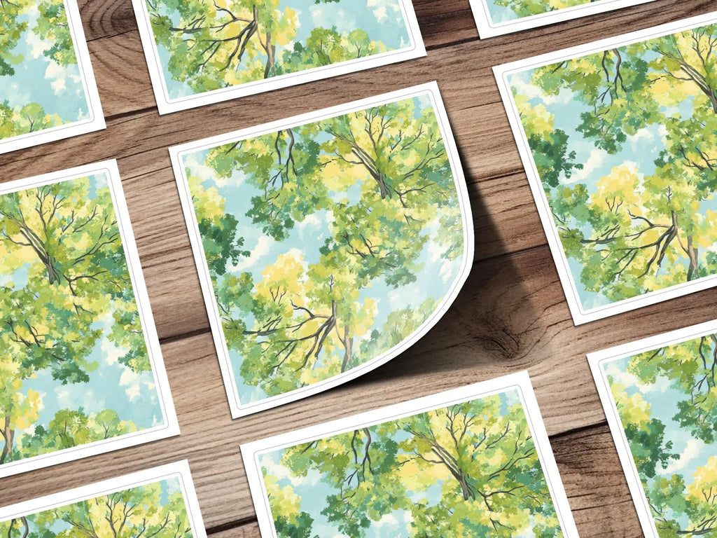 Digital Forest Canopy Art, Trees and Sky Print, Seamless Pattern Image, Digital Download, Scrapbook Paper, Two Scales, Nature Design - Moore and Mountain
