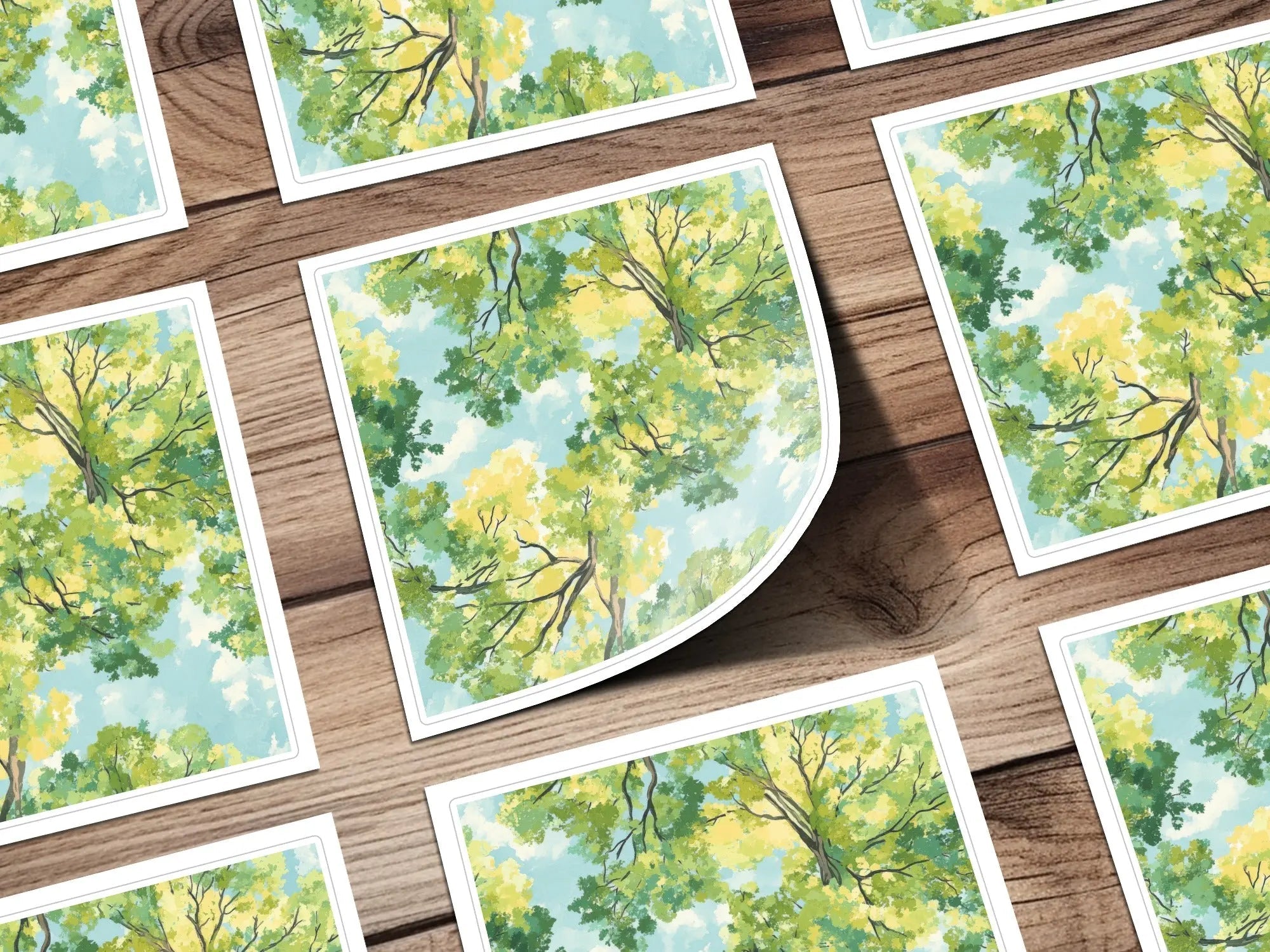 Digital Forest Canopy Art, Trees and Sky Print, Seamless Pattern Image, Digital Download, Scrapbook Paper, Two Scales, Nature Design - Moore and Mountain