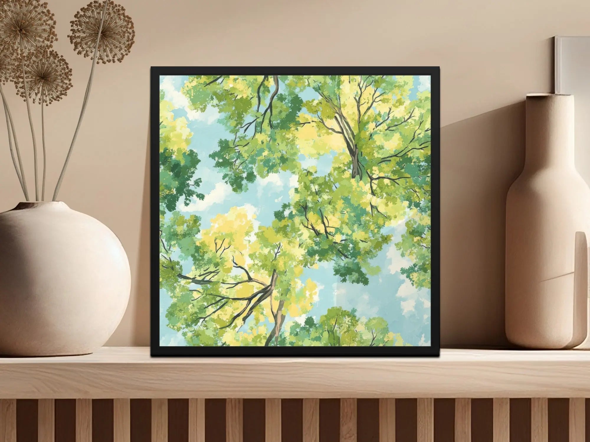 Digital Forest Canopy Art, Trees and Sky Print, Seamless Pattern Image, Digital Download, Scrapbook Paper, Two Scales, Nature Design - Moore and Mountain