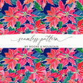 Digital Poinsettia Pattern, Christmas Floral Image, Seamless Design, Festive Wallpaper, Holiday Print, Digital Paper, Poinsettia Digital - Moore and Mountain