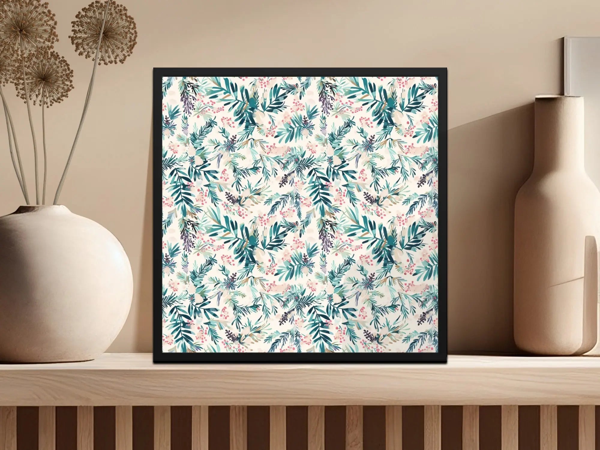 Digital Seamless Pattern, Foliage Design, Floral Digital Paper, Watercolor Pattern, Berries Pattern, Fabric Design, Scrapbooking Paper - Moore and Mountain