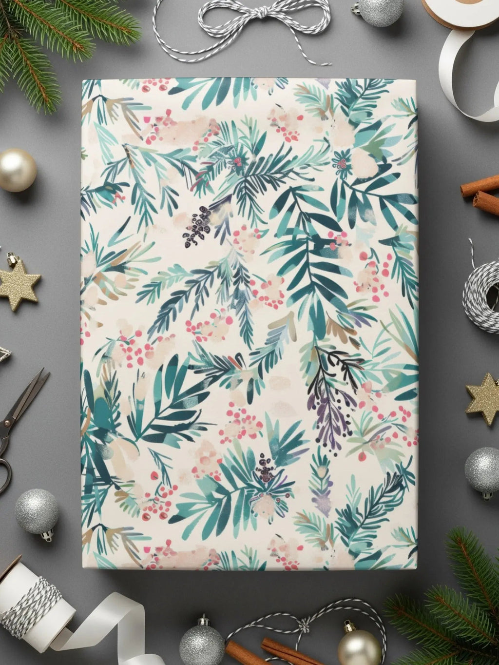 Digital Seamless Pattern, Foliage Design, Floral Digital Paper, Watercolor Pattern, Berries Pattern, Fabric Design, Scrapbooking Paper - Moore and Mountain