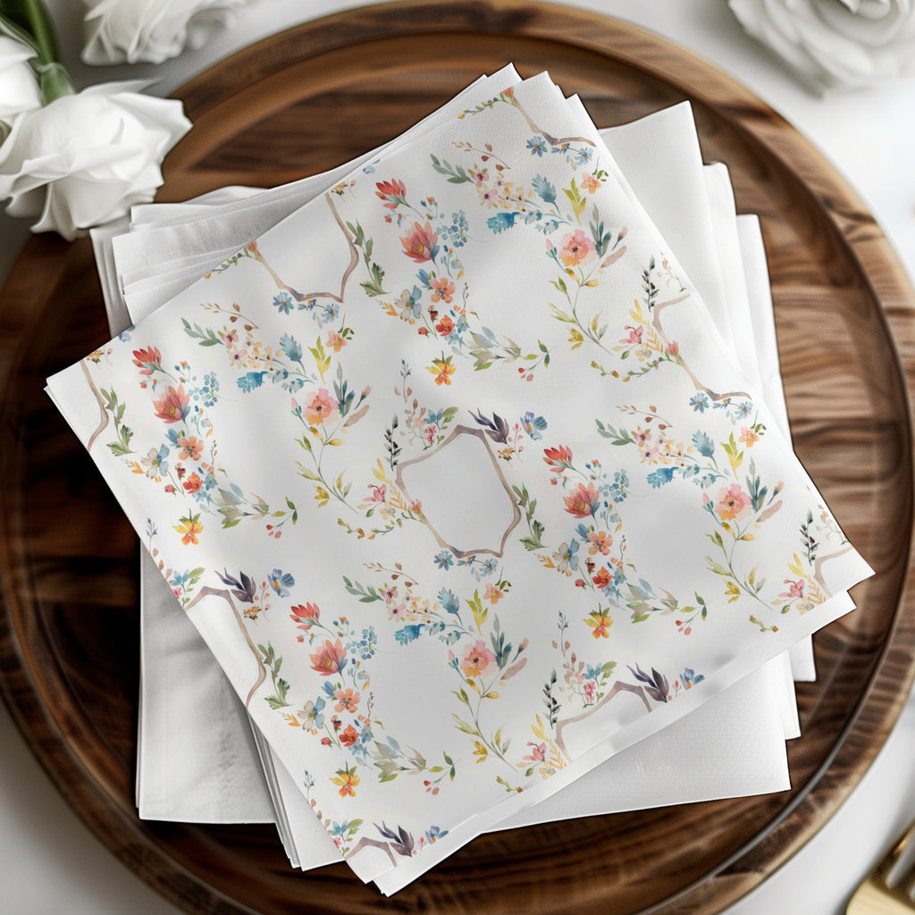 Digital Watercolor Floral Pattern, Red Blue Yellow, Spring Flower Design, Printable Fabric Seamless Tile, Watercolor Clipart, Floral Repeat - Moore and Mountain