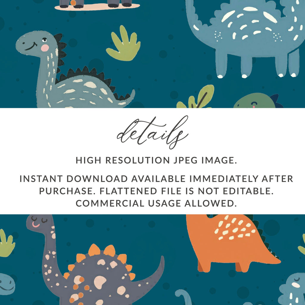Dinosaur Seamless Pattern Digital Download, Cute Dino Background, Kids Fabric Design, Scrapbooking Paper, Nursery Decor Print - Moore and Mountain