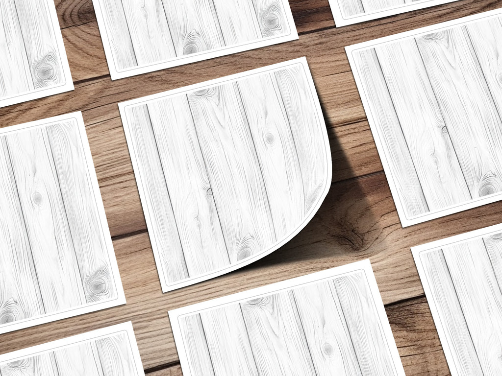 Rustic White Wood Plank Pattern Design Floor Sticker