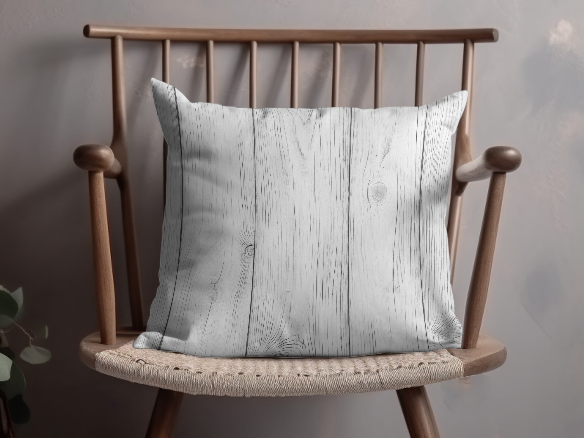 Elegant Wooden Texture Print Decorative Pillow Product
