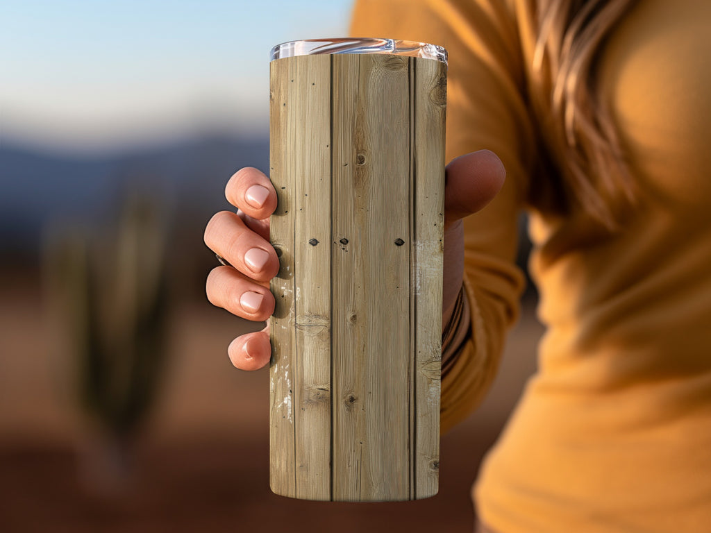 Rustic Wood Plank Design Stainless Steel Tumbler