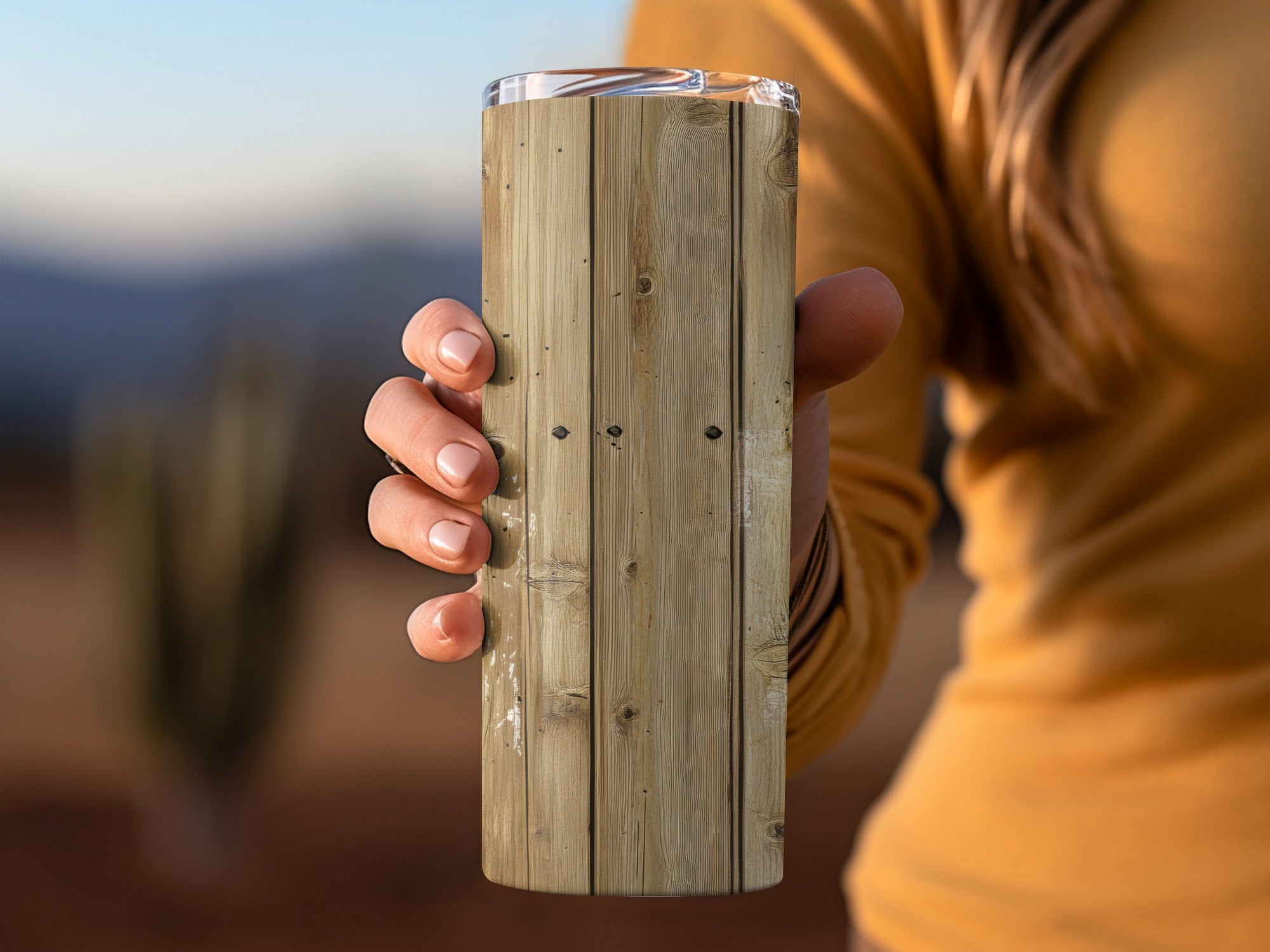 Rustic Wood Plank Design Stainless Steel Tumbler