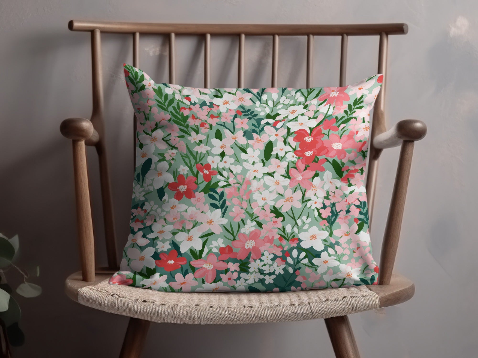 Floral Patterned Decorative Pillow Cushion Product