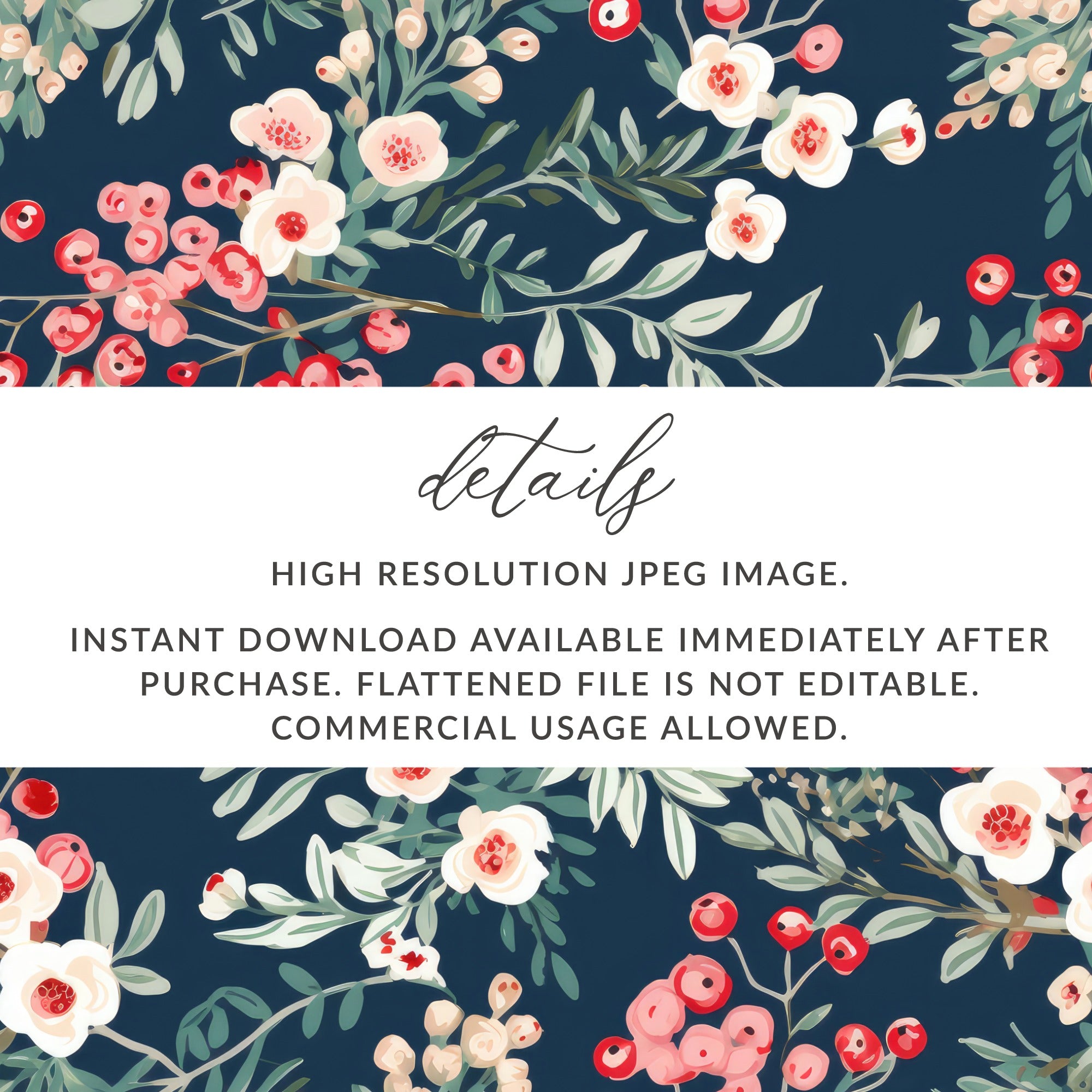 High Resolution JPEG Floral Design Instant Download