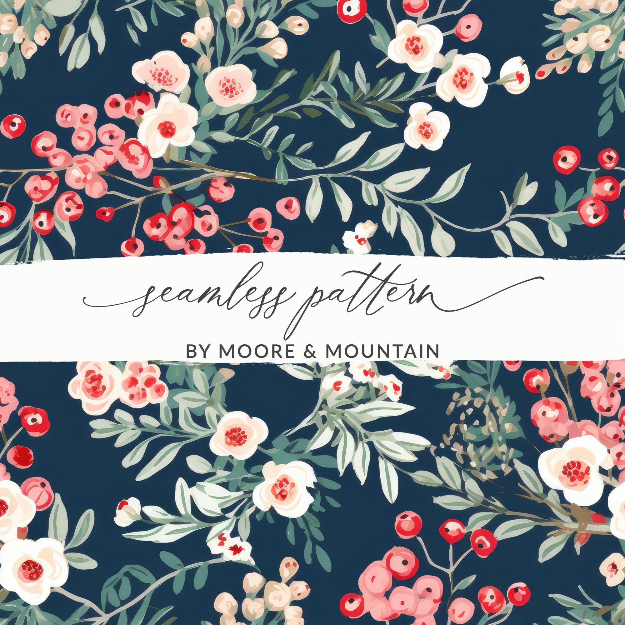 Floral Seamless Pattern by Moore & Mountain Digital Design